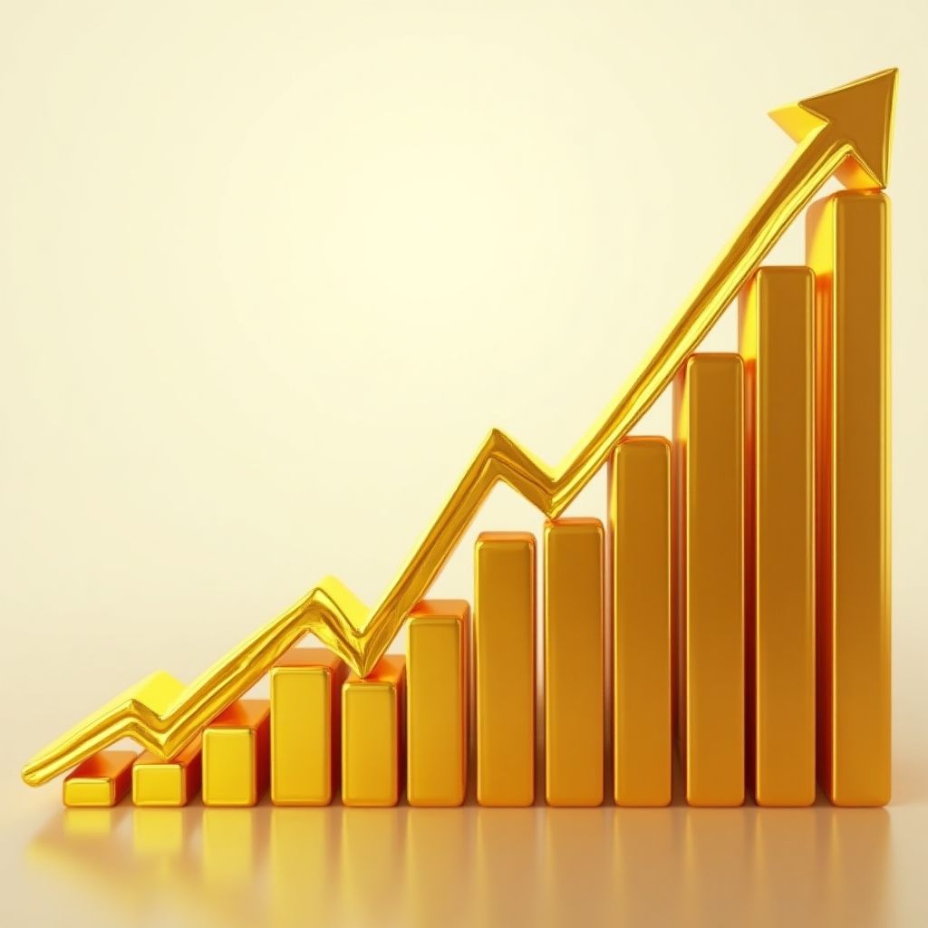 Gráfico mostrando el precio récord del oro